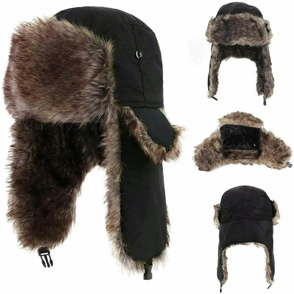 Mũ Trapper, Phong Cách Nga, Cách Nhiệt, Thích Hợp Cho Trượt Tuyết Mùa Đông, Mũ Phi Công, Ấm Áp Và Không Thấm Nước, Mũ Trooper, Cho Các Hoạt Động Ngoài Trời, Thích Hợp Cho Thời Tiết Lạnh Và Thể Thao Mùa Đông, Cắm Trại, Thời Trang