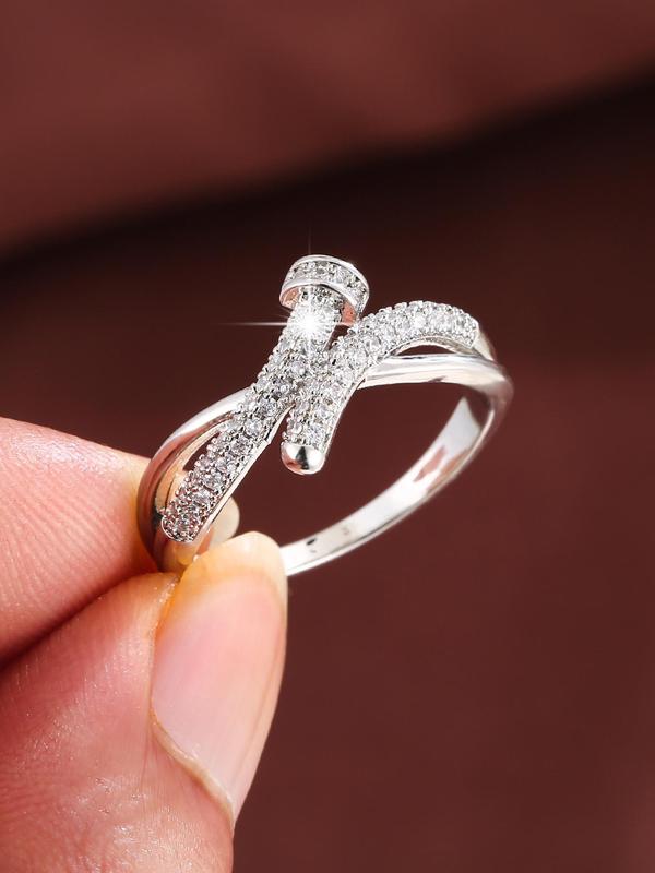 Women's Elegant Nut Design Rhinestone Decorated Ring, Exquisite Trendy Ring, Fashionable Jewelry for Women As Gift 7