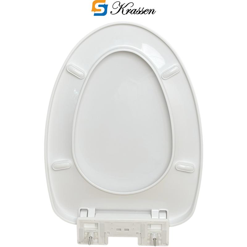 Product Introduction of <Mã KR.23> Nắp bồn cầu đóng êm KRASSEN làm từ nhựa PP cao cấp (màu Trắng sữa) hình mũi nhọn (chữ V) đa năng phù hợp với hầu hết bồn cầu một/hai khối 10
