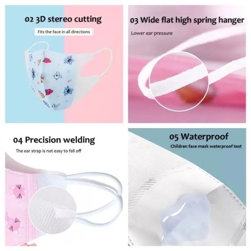 Masker duckbill Alkindo anak 4ply emboss 1 box isi 50 pcs motif karakter disposable tebal 5