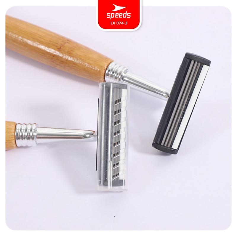 SPEEDS Shaving Kit Hotel 3 Mata Pisau Cukur Shaving Praktis Jenggot Kumis Cream Alat Cukur 074-3 8