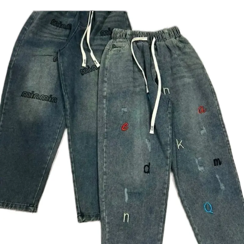 [ THÊU CHỮ ] Min Quần Jean Fom Dáng Baggy Chất Bò Mềm Fom Chuẩn Cho Nữ-pants, Women