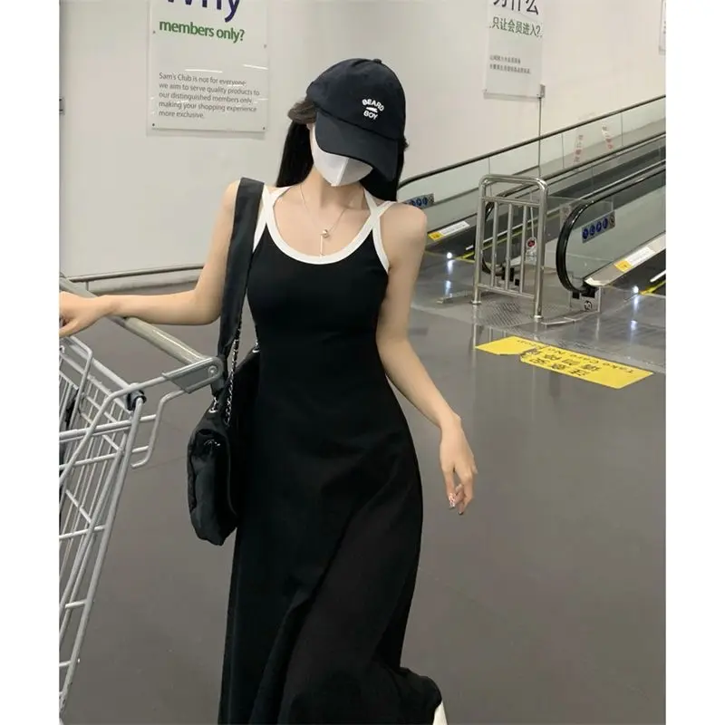Váy 2s ôm body dây chéo dáng dài chất thun co giãn cá tính