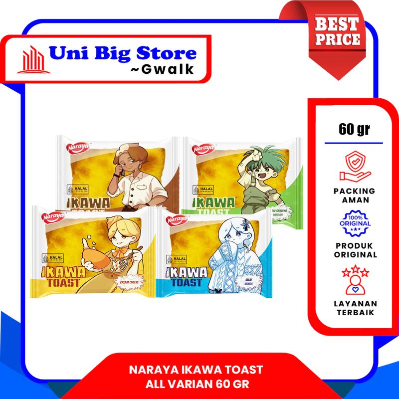 NARAYA IKAWA ROTI TOAST SELAI CHOCOLATE - VANILLA - CHEESE - SRIKAYA ...
