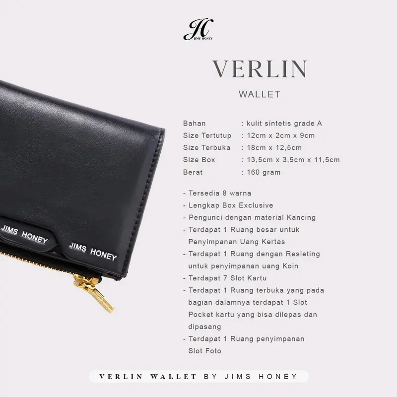 JIMS HONEY Dompet Lipat VERLIN WALLET (Free Exclusive Box) 6