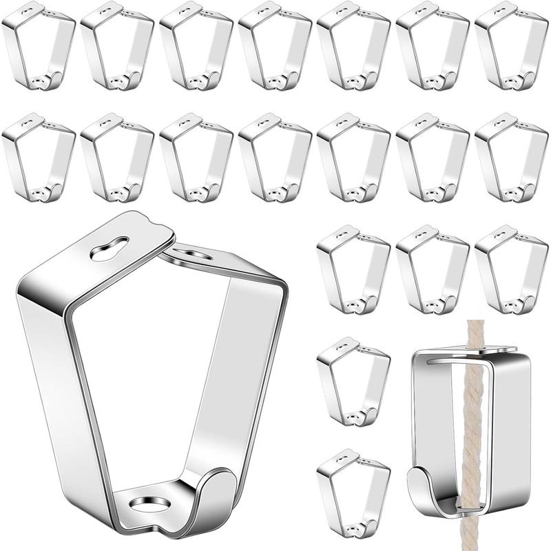 TikTok Shop Adjustable Silver Picture Hanging Hooks 20 Pack for Art Display Stainless Steel Photo Rail Hangers for Various Wall Types Easy Installation Organiser Transparent