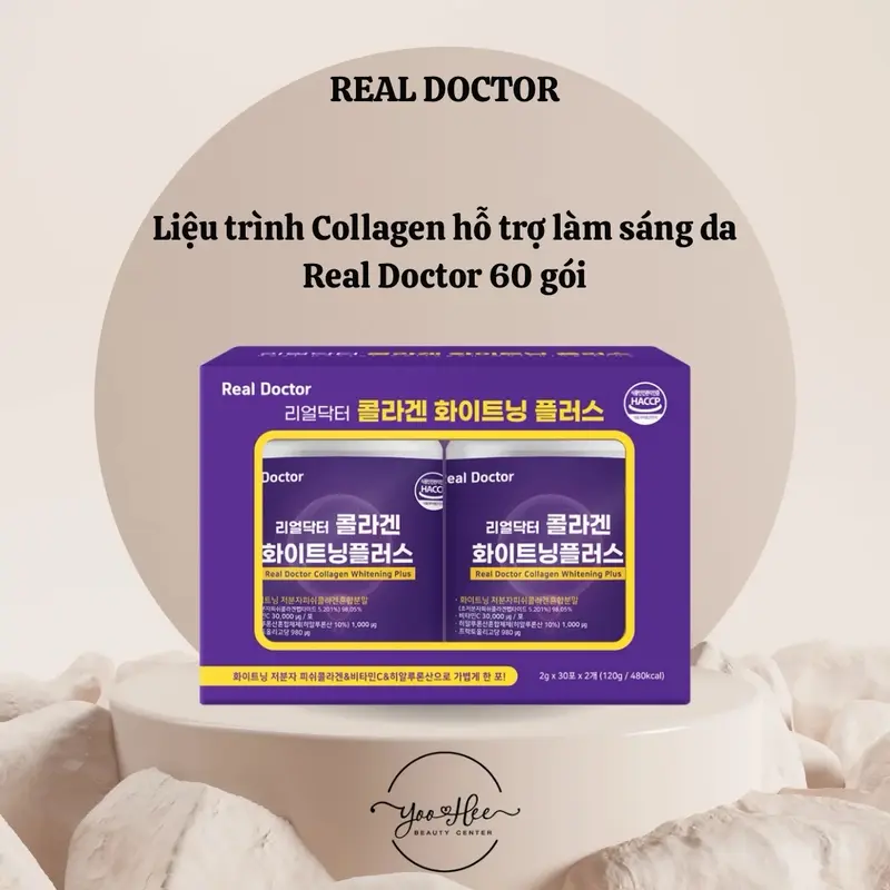 Y6-MUA 1 TẶNG 1: [DATE T4/2027]Liệu trình 1 Tháng (1 hộp-30 gói) Collagen hỗ trợ làm sáng da REAL DOCTOR TẶNG 1 Liệu trình 1 Tháng (1 hộp-30 gói) Collagen REAL DOCTOR 3