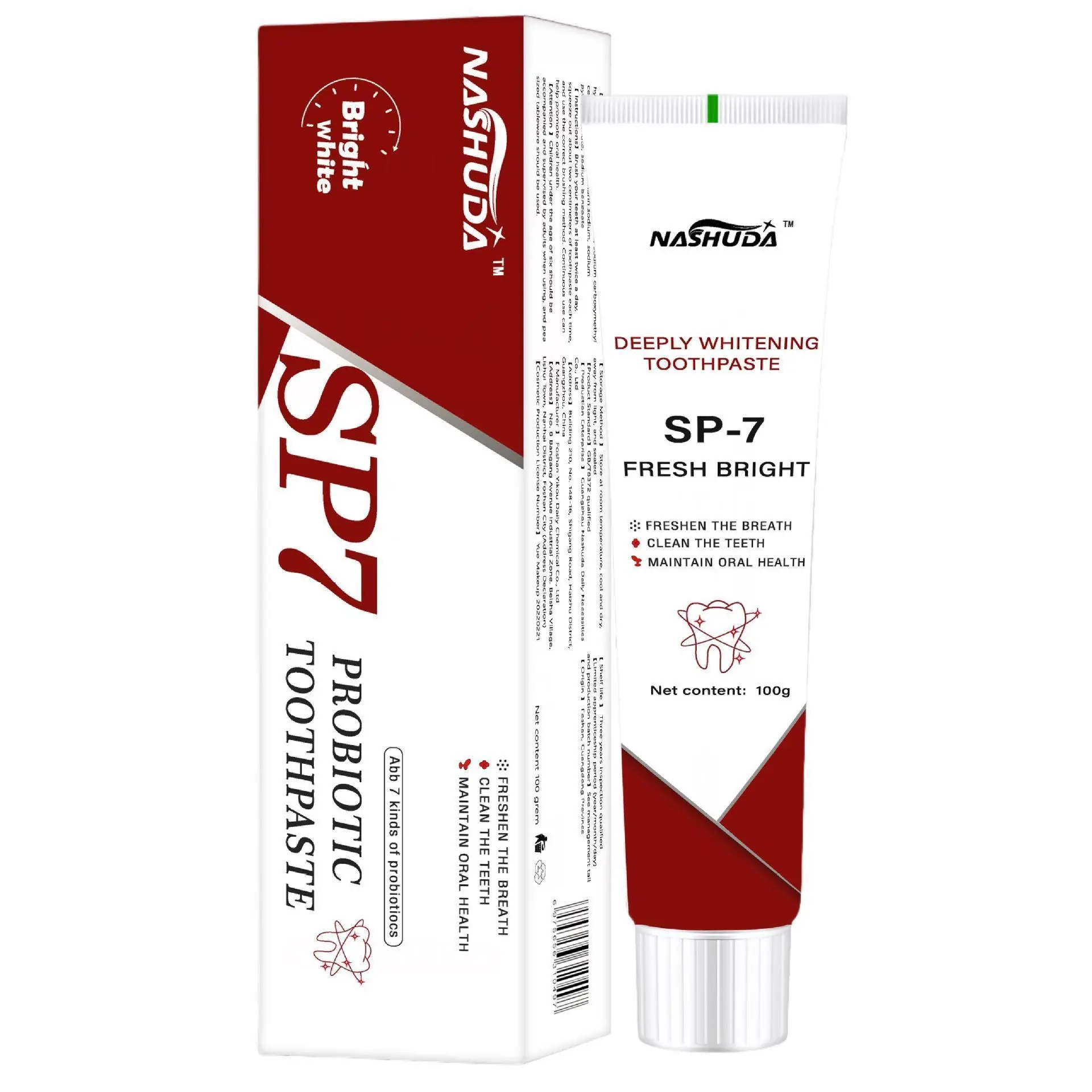Sopami Sp-7 Toothpaste for Oral Health Management, Deep Probiotic Whitening Toothpaste for Refreshing Breath, Antibacterial and Antibacterial Prevention of Bad Breath whitening  toothpaste