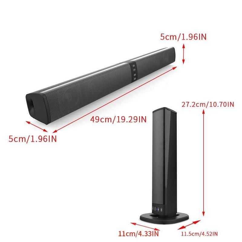 Wireless Bluetooth-compatible Soundbar, 1 Count Modern Design Bluetooth-compatible Computer Speaker, Portable Stereo Soundbar for Multiple Devices, Use for Spring Travel, Stocking Fillers Gift 2