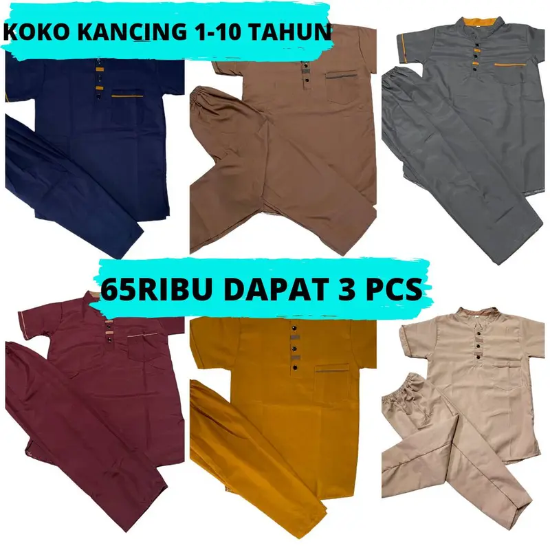 KOKO KURTA ANAK USIA 1-10 TAHUN 65RIBU DAPAT 3 SET VARIASI KANCING MLXL 81012 0