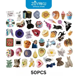 (50pcs) Stiker Retro Vintage DIY Design Dekorasi Buku Scrapbook Kreatif STK2010