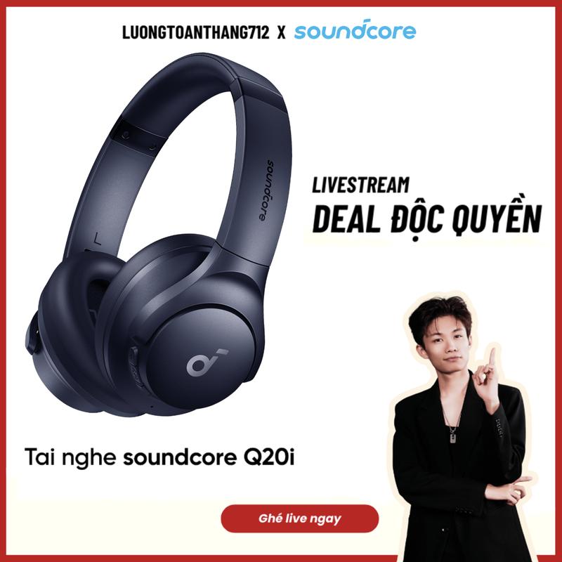 [Soundcore x Lương Toàn Thắng] Tai nghe không dây chụp tai soundcore Q20i | Âm thanh Hi-res | Giảm ồn 90% | 60 giờ phát nhạc Nhét Tai Nghe Nhạc Earphone