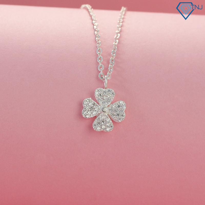 Dây chuyền nữ bạc thật cỏ 4 lá xoay DCN0508 - Trang Sức TNJ