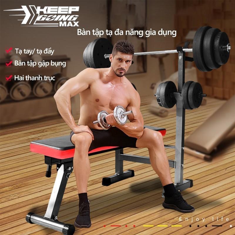  ghế tập tạ đa năng ghế gập bụng ghê tập gym đa năng tạ đẩy Ghế tạ đòn thiết bị thể thao có thể gấp gọn tiện lợi nhanh chóng màu 