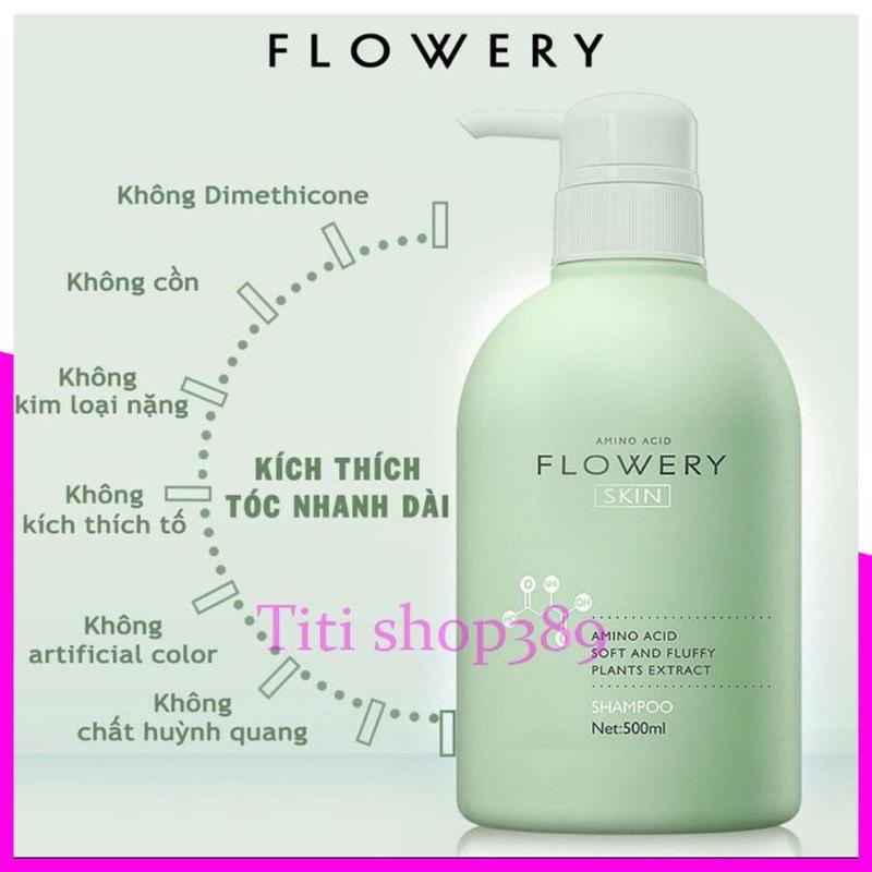 Combo dầu gội xả muối biển hương nước hoa Flowery 500ml