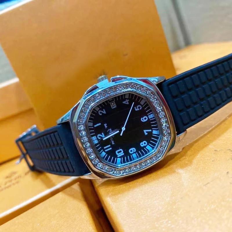 Đồng Hồ Thạch Anh, Dòng Nautilus Vuông, Đính Kim Cương, Unisex, Thời Trang, Phong Cách Cổ Điển, Được Làm Bằng Silicon 3