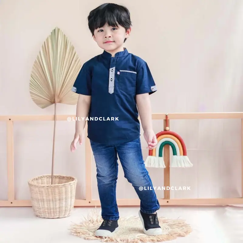 Lily And Clark Celana Jeans Basic Anak Laki-Laki Bahan Nyaman Berkualitas Warna Dark Blue JS03 Fashion 4