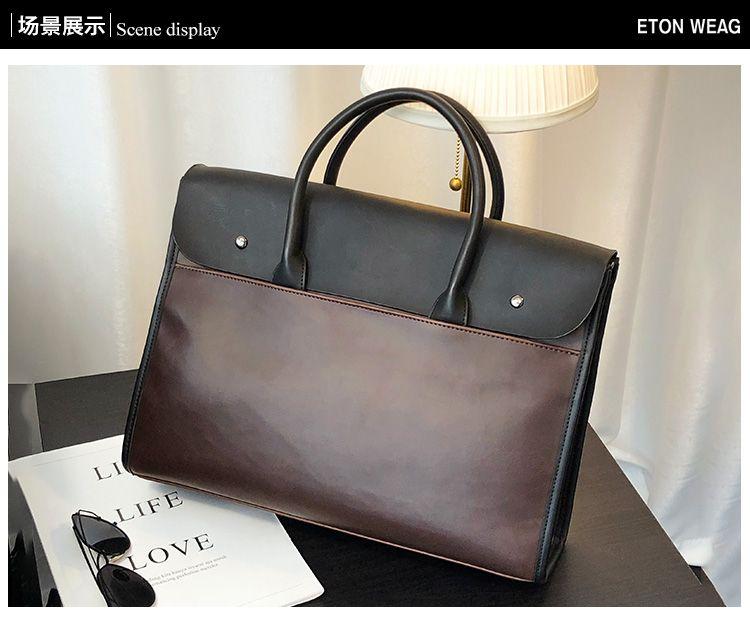 Product Introduction of Fashion Brand Retro Men'S Handbag Korean Style Crazy Horse Street Men'S Bag Backpack Crossbody Bag Casual Briefcase Computer Bag 12