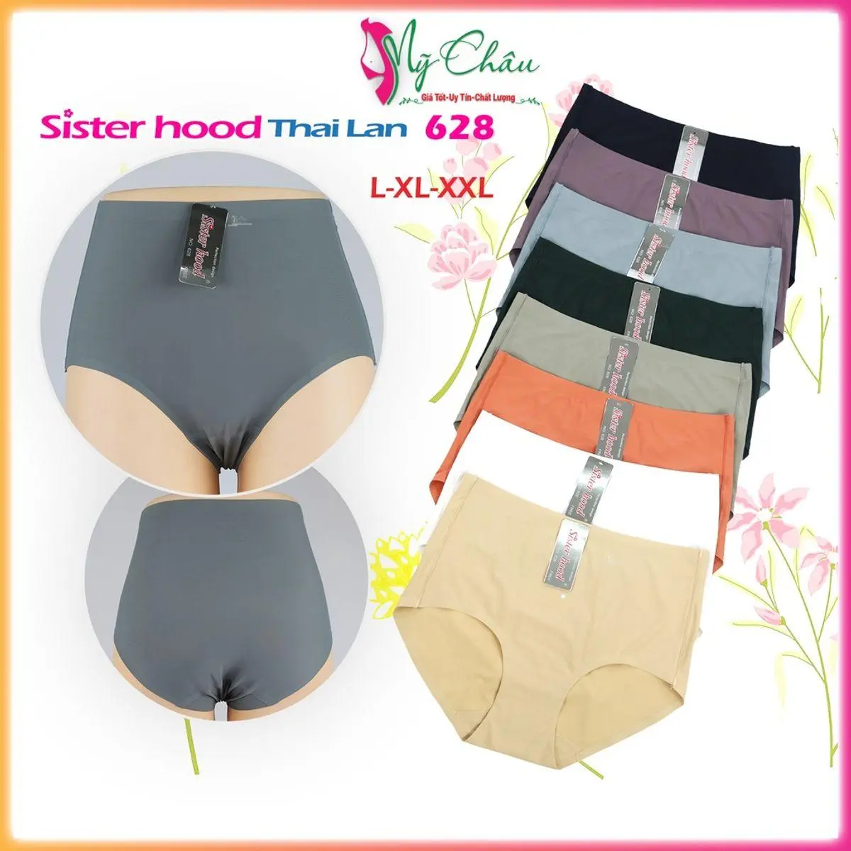 Quần Lót Nữ Thái Lan Su Đúc SISTERHOOD 628 Chíp Nội Y Nâng Mông Nhẹ Cạp Cao Nịt Bụng Không Viền Siêu Bền -Hàng Nhập Khẩu