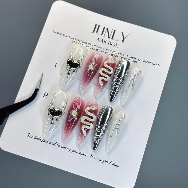 Mã 286 Nailbox Thiết Kế Rắn Đỏ Tráng Gương Bạc Sang Chảnh Y2K  Bản Gốc Mẫu Chính Chủ Cho Nữ - Women Làm Nail Vẽ Nail Sơn Gel