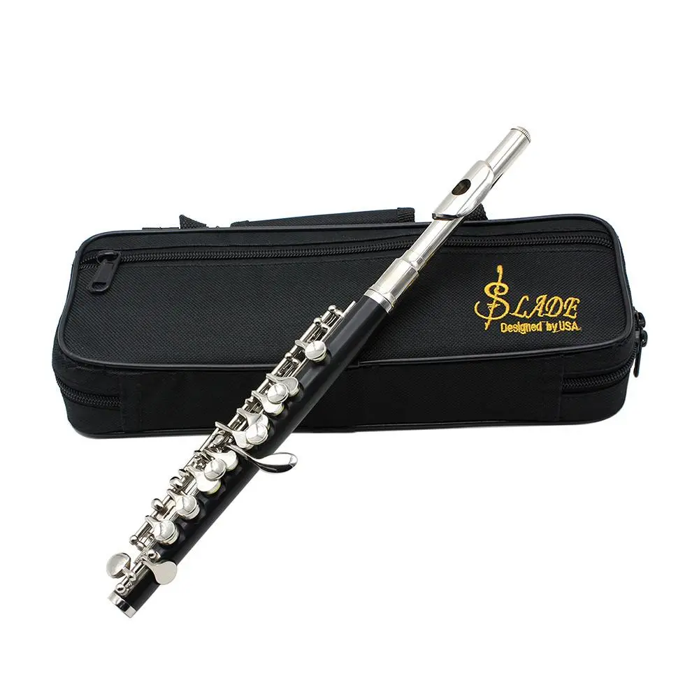 C Key Piccolo, 1 Count Silver E Key Piccolo Flute with Bag, Woodwind Instrument for Students, Musical Instrument for Beginners, Music Accessories, Stocking Fillers Gift