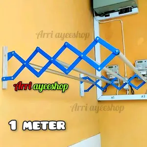 panjang 1 meter ( 100 cm) jemuran dinding lipat model polos(tanpa cantolan hanger) Besi