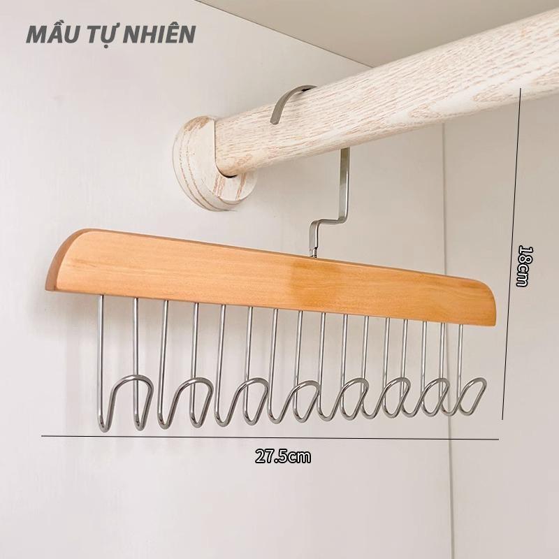  Móc Gỗ Treo Đồ Lót Khăn  Thắt Lưng Cà Vạt Áo 2 Dây Đa Năng Tiện Dụng Treo Tường 