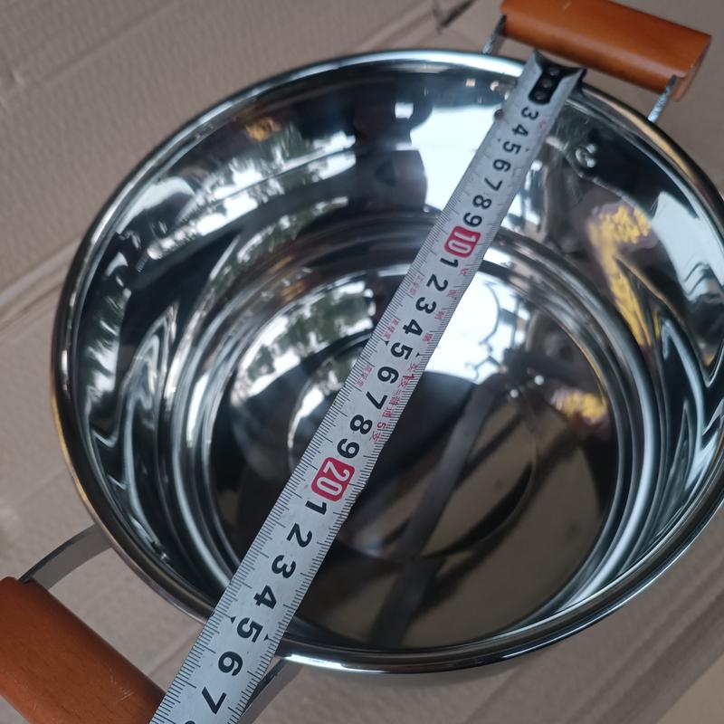 Product Introduction of Extra-Thick Stainless Steel Round Soup Pot with Lid and Dual Wooden Handles for Heat Resistance 6