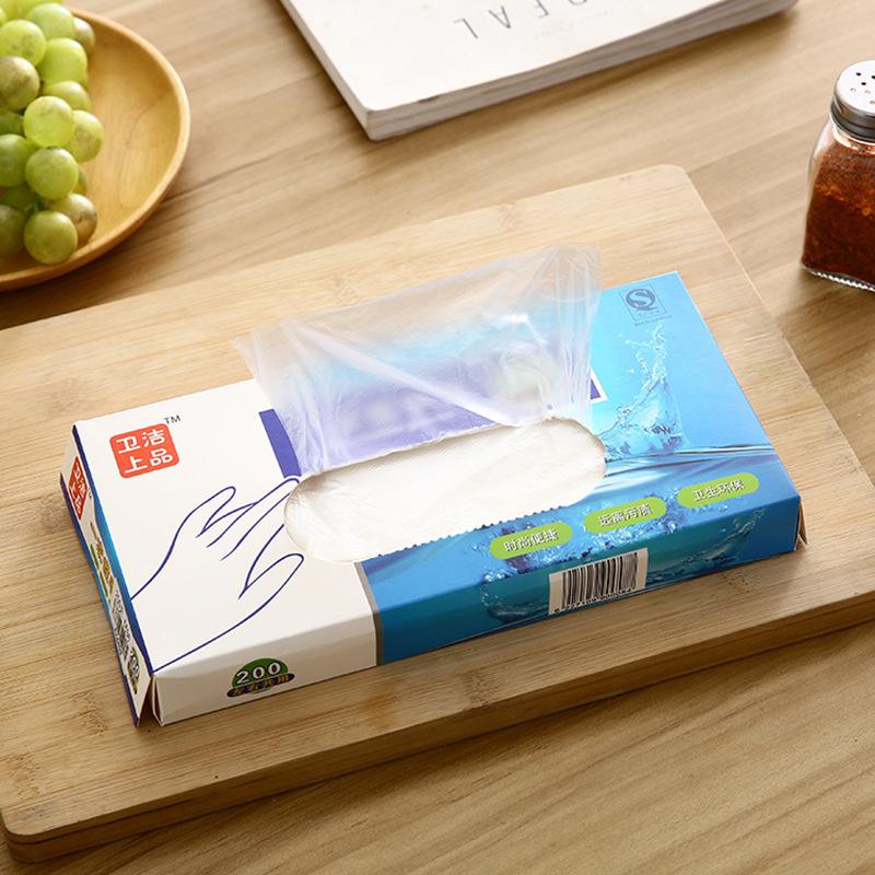 Product Introduction of 100/200pcs Latex Free Gloves PE Disposable Gloves Transparent Non-Slip Acid Work Safety Food Grade Household Cleaning Gloves 18