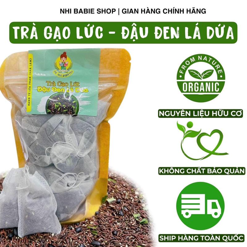 tặng 2 túi lọc 20 Túi Trà Gạo Lứt Huyet Rồng Đậu Đen Lá Dứa rang sẵn