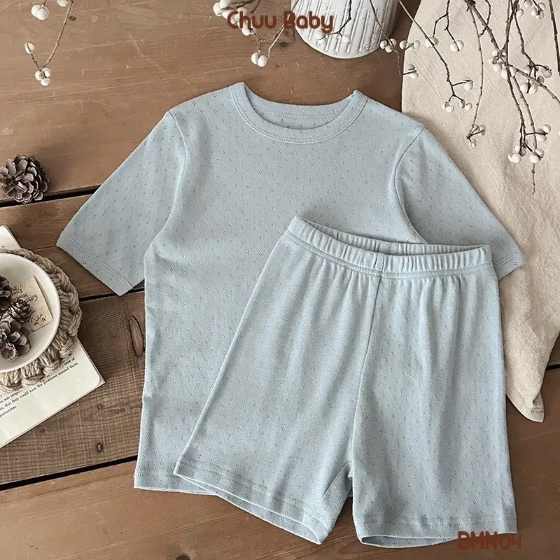 BMN04 Bộ Quần Áo Cộc Basic Chất Cotton Thuần Thoáng Khí Cho Bé Trai và Bé Gái QCCC 4