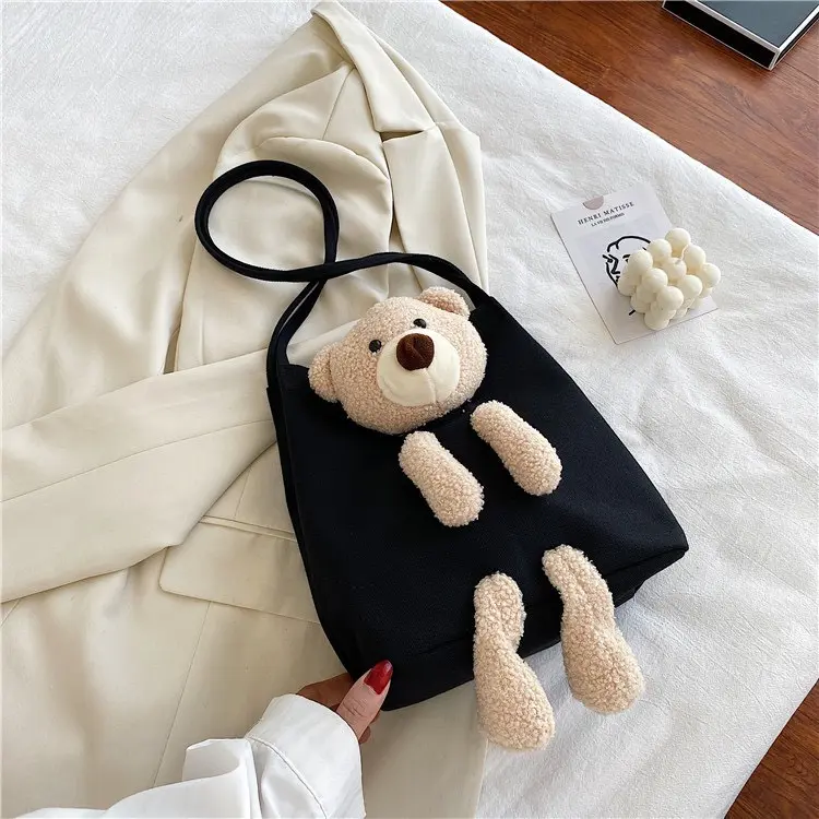 Túi vải canvas,túi xách nữ túi đeo chéo hình gấu siêu dễ thương (SHK123) Không có đánh giá Bag 4