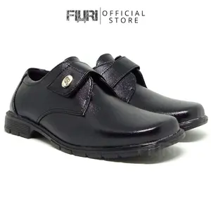 FIURI OFFICIAL - REZA 34-37 HITAM - PANTOFEL TALI ANAK LAKI LAKI - SEPATU PANTOPEL SEKOLAH SD FORMAL - SEPATU PESTA ANAK KECIL COWOK - SEPATU ULANGTAHUN