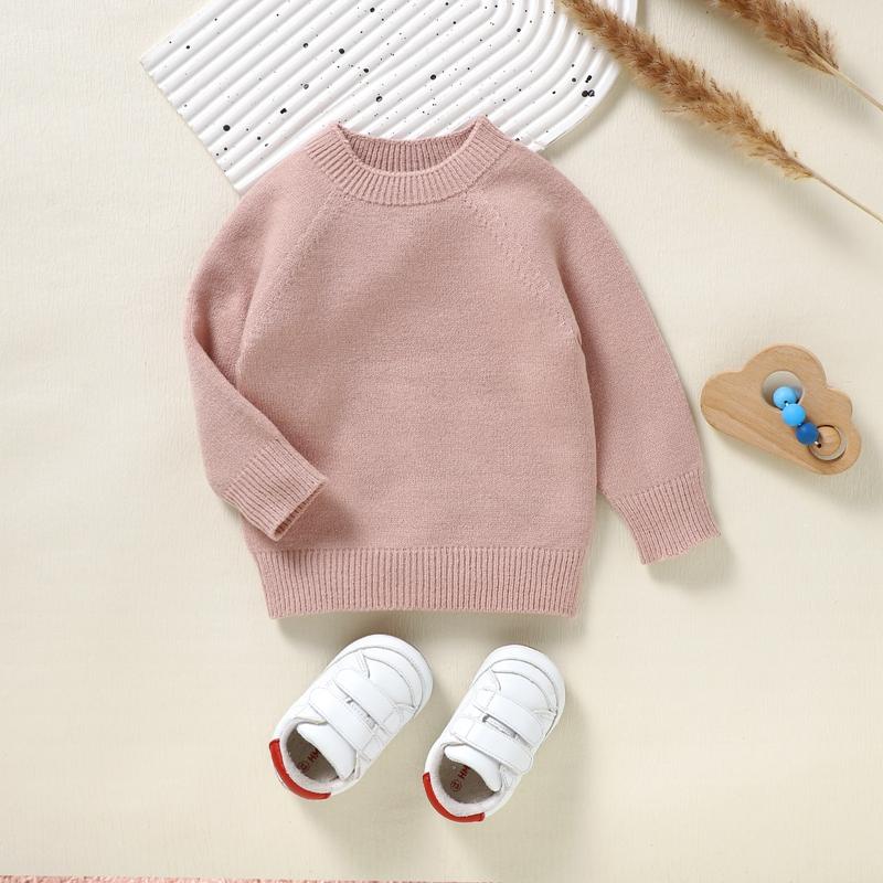 Product Introduction of Toddler Autumn Winter Knit Sweaters Long Sleeve Round Neck Solid Color Knitwears 56