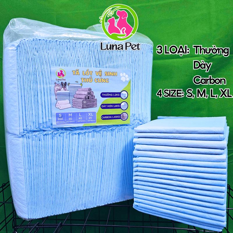 Tã bỉm giấy lót chuồng cho chó mèo siêu thấm hút cho chó mèo nhiều kích thước Luna Pet TG01
