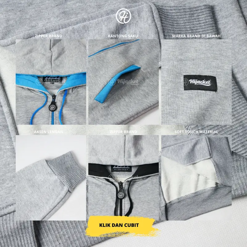 Hijacket Basic Grey Jaket Simpel Wanita Muslimah Terbaru 2
