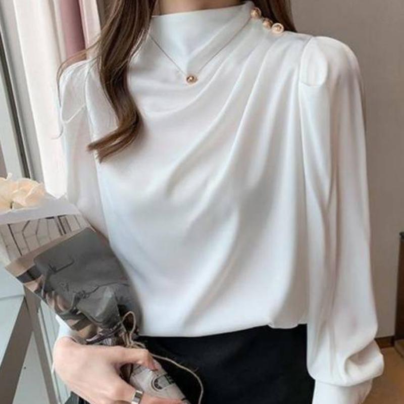[LOY] Eye-catching Women Blouse Easy Match Polyester Loose Long Sleeve Women Pullover Top for Daily 8