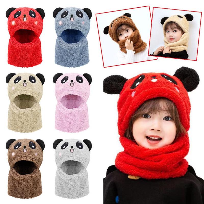 Product Introduction of Children's Winter Warm Hat Scarf Hat All-in-one Children's Warm Windproof Face Cover Ear Protection Plus Velvet Hat 14