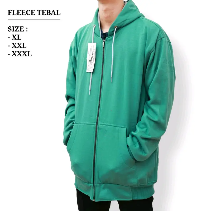 Jaket Jumbo Pria Wanita Big Size Cowok Cewek Oversize XL XXL XXXL XXXXL XXXXXL Ld 120 130 140 Hoodie Zipper Polos Distro Tebal Murah Premium Terbaru 8