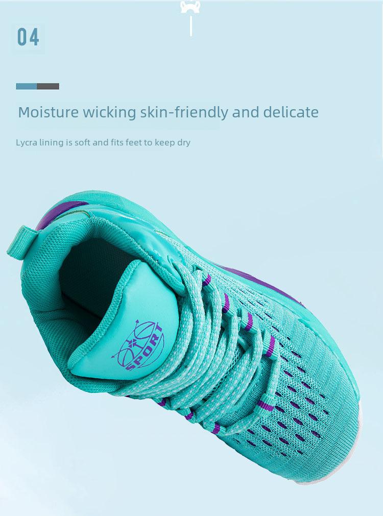 Barnbasketskor Höga 2023 Vår och sommar Nya pojkars sportskor Mesh Andningsbara Medium och stora barnpojkarsneakers_voghion.com