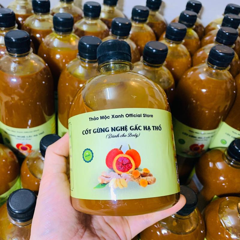 Cốt Gừng Nghệ Hạt Gấc Hạ Thổ Body cho Mẹ Sau Sinh Thảo Mộc Xanh Nam Phú