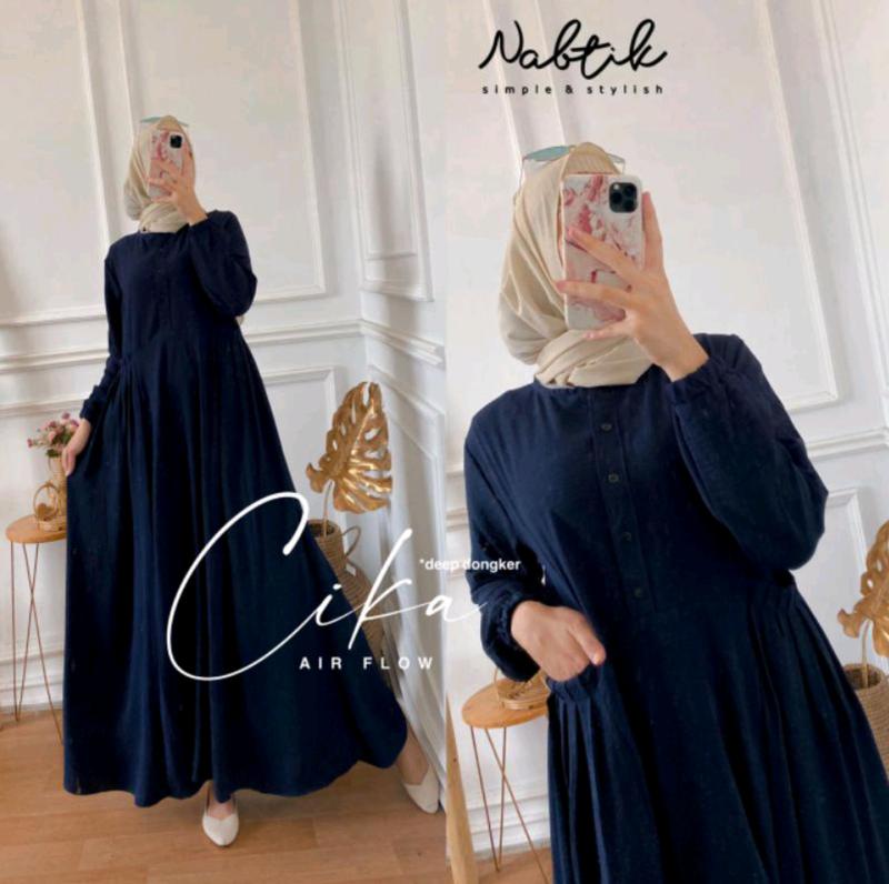 Product Introduction of R-dafa Gamis Warna Abu Model Terbaru Dan Kekinian Polos Crinkle Kantong Lembut Muslim Wanita Dewasa 3