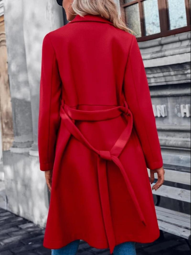 Warmth and Style】: Wear this rust red overcoat to stay warm and stylish ...
