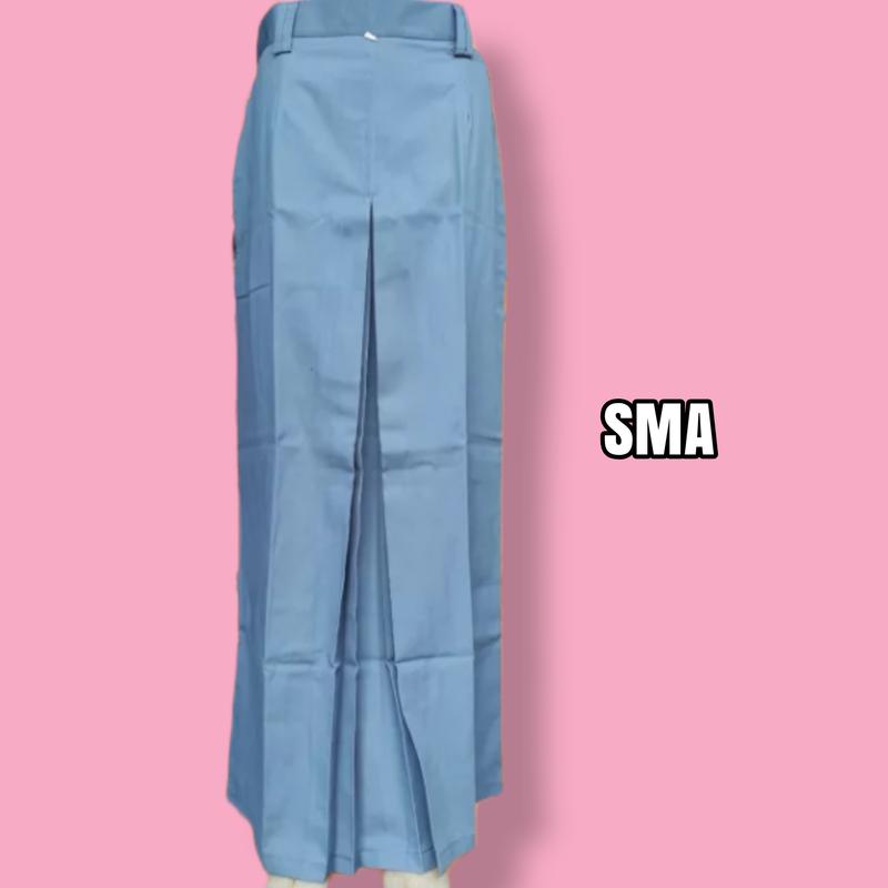 ameL Rok SPAN 1 SMP MTs SMA lipat depan twis drill Siswi Sekolah Wanita Panjang Katun Tebal Kantor Formal Kerja Hitam Basic 6