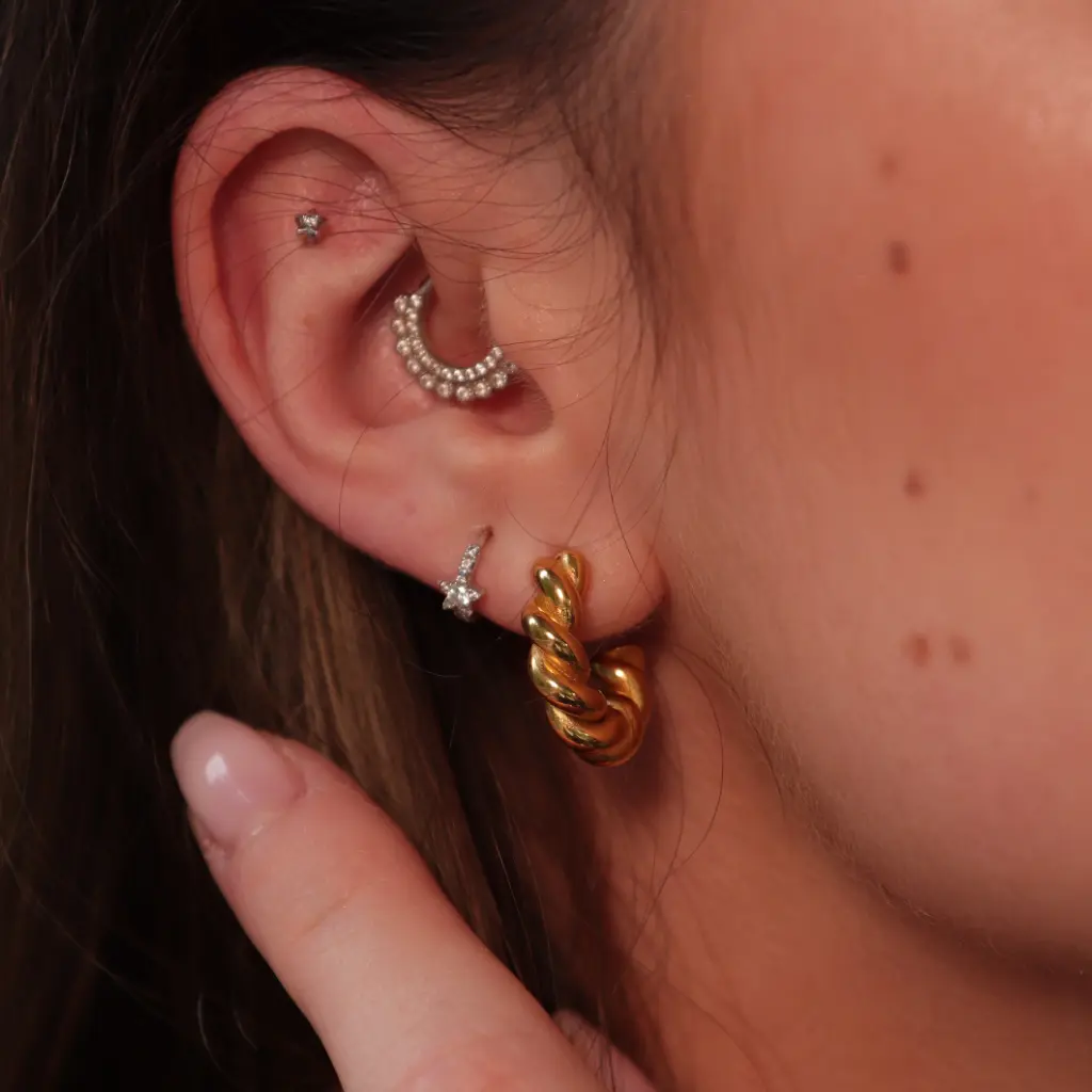 VINX of London Gold Twisted Hoops - 18k gold plated