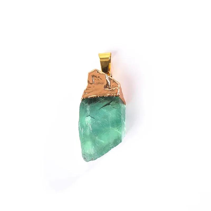 Mặt Dây Chuyền Fluorite Xanh Lá Tự Nhiên Thô, Pha Lê Thạch Anh, 1 Mảnh, Chữa Lành Reiki, Với Vẻ Ngoài Chúc Phúc Và May Mắn, Vòng Cổ dây  beo 5