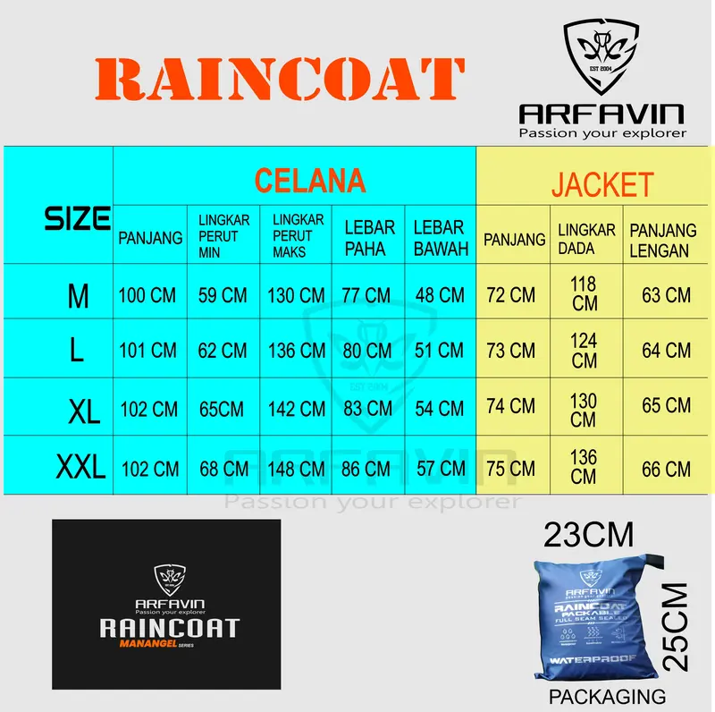 JAS HUJAN RAINCOAT SETELAN ARFAVIN 1