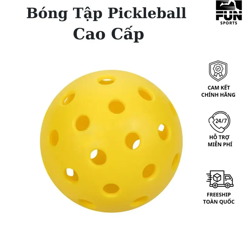 Bóng Pickleball Thi Đấu Tiêu Chuẩn Bóng Tập Luyện Ngoài Trời 40 Lỗ Độ Bền Cao Độ Ổn Định Fun Sports 0