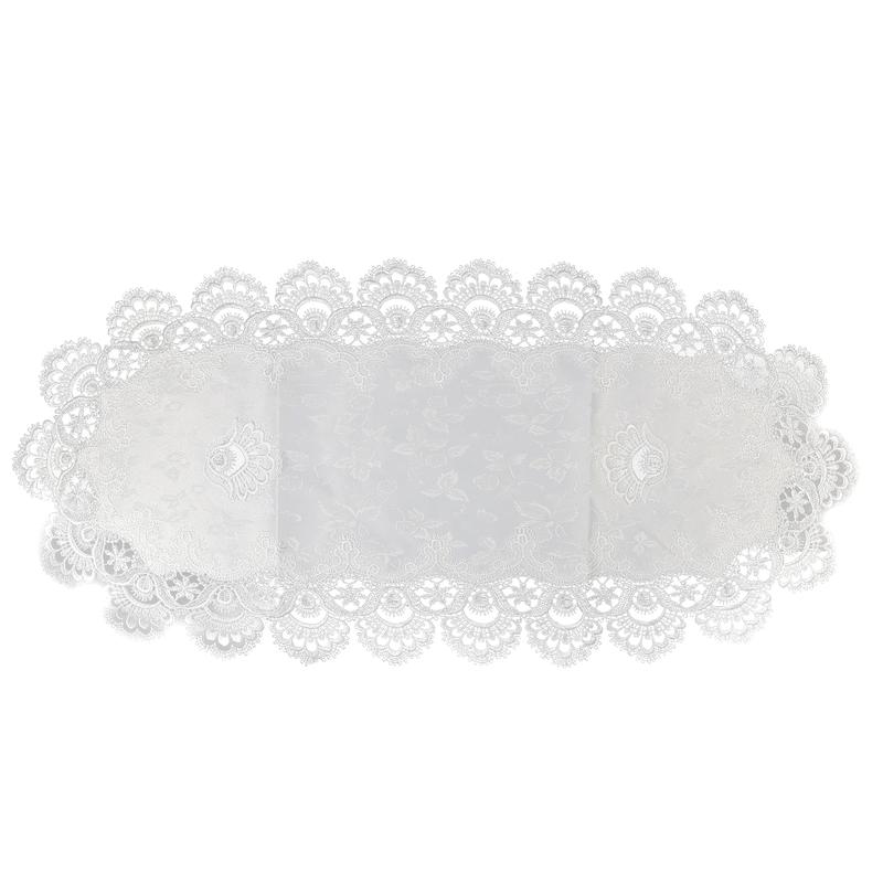 Product Introduction of Elegant Table Center Decor for Home, Oval Lace Trimmed Table Runner, Floral Pattern Wedding Dining Table Cloth 22