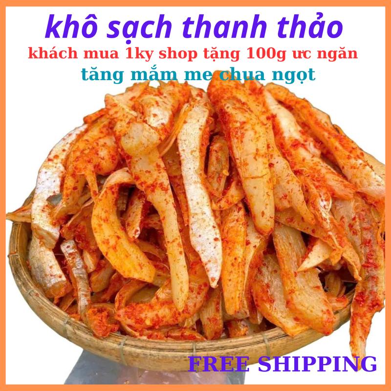Khô Ức cá dứa thái sợi dài tẩm bột ớt tang 100gam + mam me -Hương vị việt - miền sông nước Food Chua Snack Ăn Vặt Cay Vị Chua